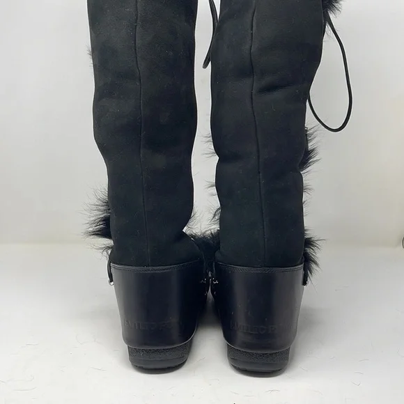 Emilio Pucci Black Shearling Winter Boots - Picture 7 of 11